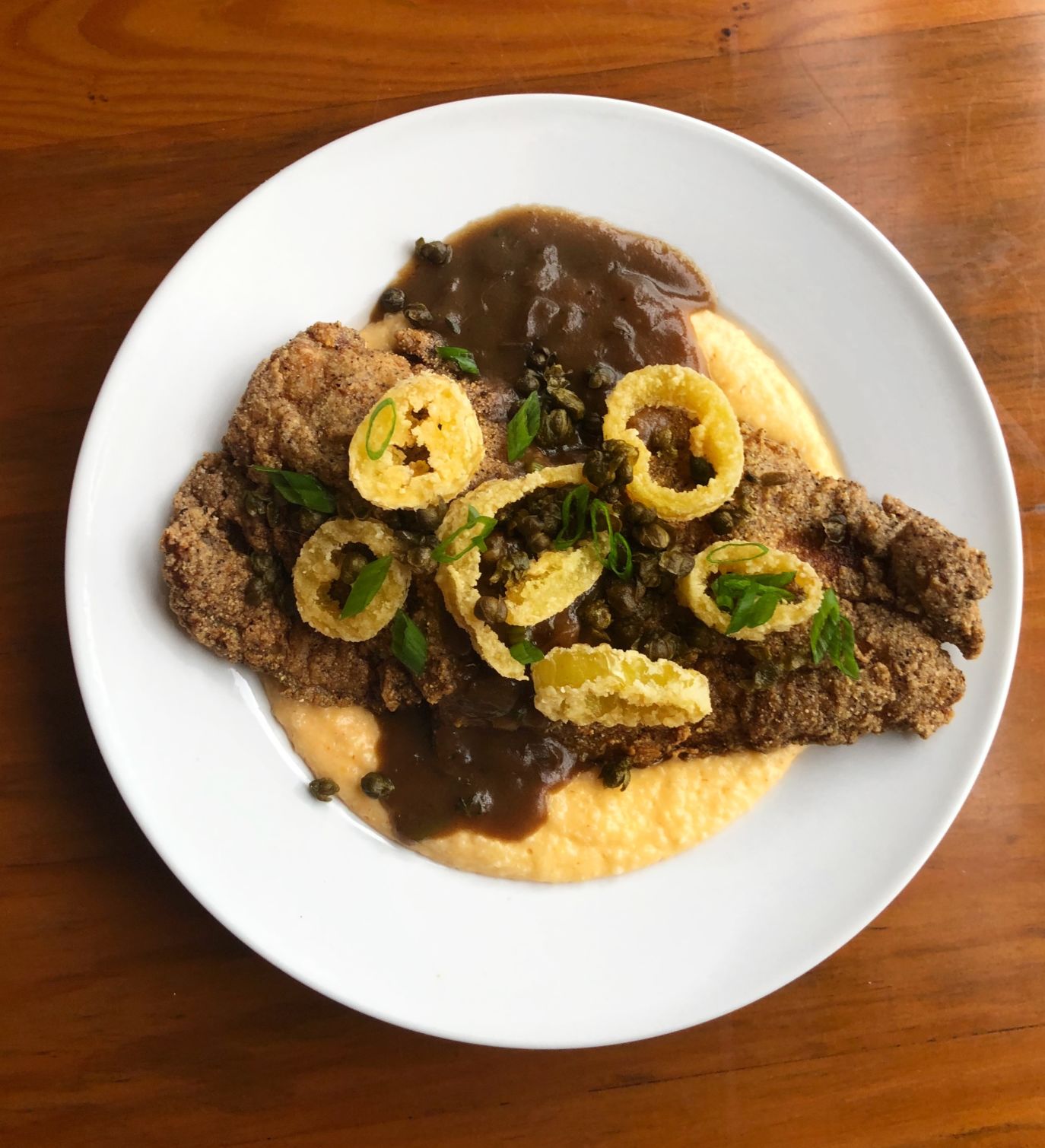 Bone-In Barbeque catfish and grits